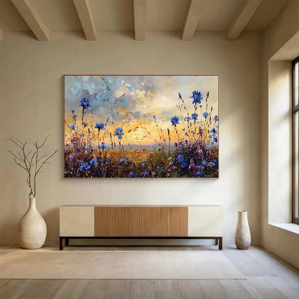 sunset meadow blue abstract design 4